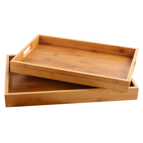 Serving Tray Bamboo Rectangular Sided 15x10in (Single) by Homeportonline