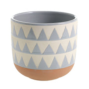 White and Blue Triangles Pot