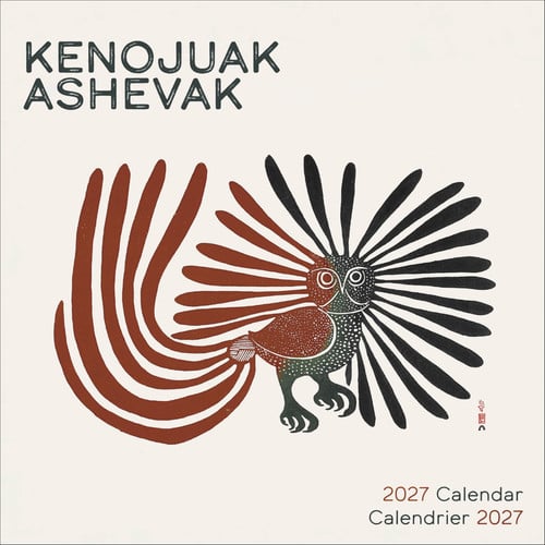 Wall Calendar 2027, Kenojuak Ashevak, 12 Months, Large Grid Design Featuring 12 Artworks (English and French Edition)