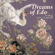 Wall Calendar 2027, Dreams of Edo: Japanese Scrolls & Screens, 12 Months, Large Grid Design Featuring 12 Artworks
