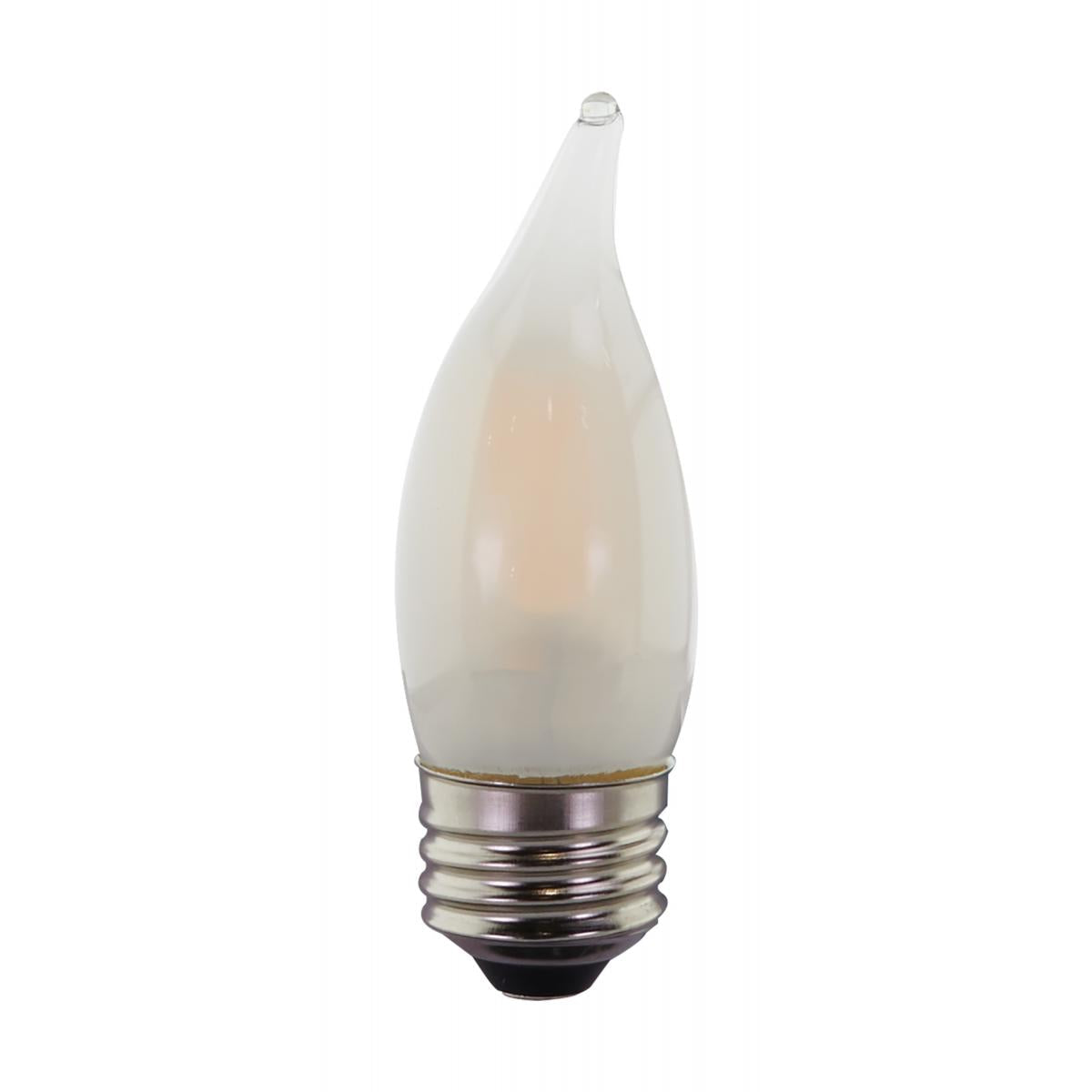 LED Light Bulbs (2 Pack) Flame Tip, Frosted, 4.5W(40W Equivalent), CA10, 350 Lumens, 2700K CCT by Homeportonline