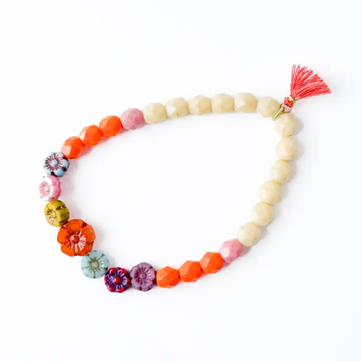 Flower Bracelet with Tassel