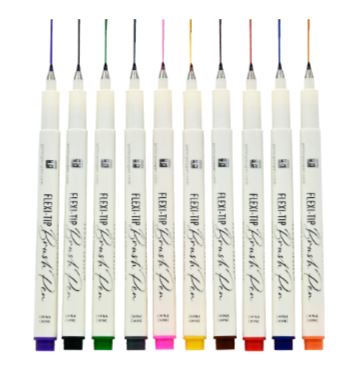 Art Center Brush Pens Flexi-Tip 10 Colors by Homeportonline