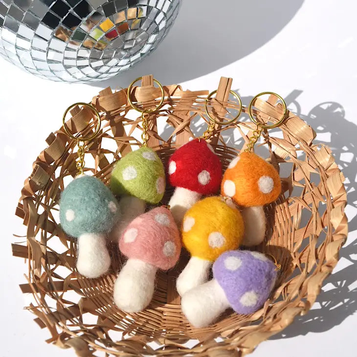 Felt Mushroom Keychain