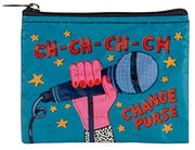 Blue Q Coin Purse ~ Ch-Ch-Ch-Change. Made from 95% recycled material, the ultimate little zipper bag to corral coins, gift cards, ear buds. 3"h x 4"w. (B08VR7SJ6T)