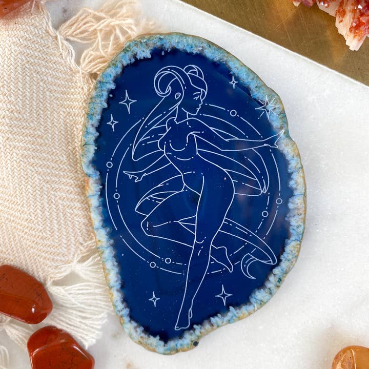 Zodiac Symbol Agate Slices Astrology Sign Horoscope