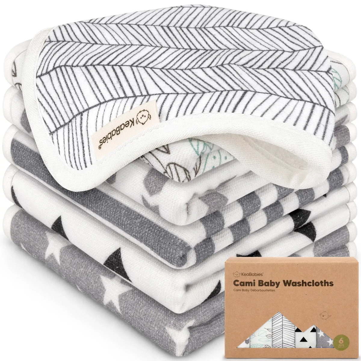Organic Muslin Cami Baby Washcloths | Greyscape