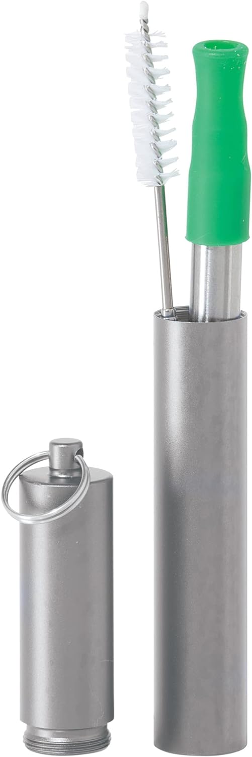 Drinking Straws - Stainless Steel - Telescopic Straw w/ Case & Brush by Homeportonline