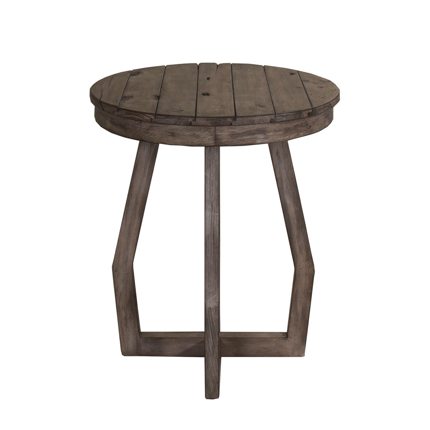 Hayden Way Gray Wash Finish Round Chairside Table Limited Availability by Homeportonline
