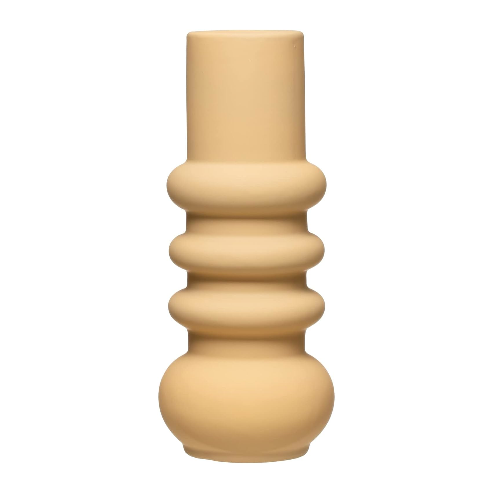 Vase Stoneware Matte Finish Ecru Color 9.75" High by Homeportonline