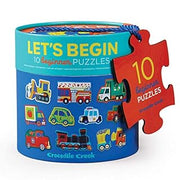 Crocodile Creek - Let's Begin Vehicles - 10 2-Piece Beginner Puzzles for Kids Ages 2 Years +, Blue (B0844XQMVZ)
