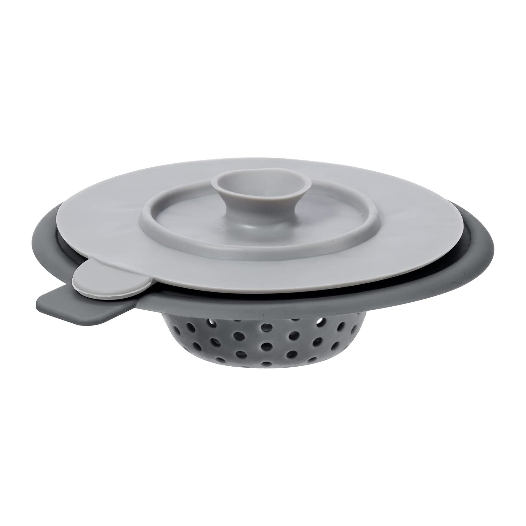 Sink Strainer - Silicone w/Stopper - Gray by Homeportonline
