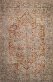 London Serena Rust & Blue Washable Rug 2' x 3' by Homeportonline