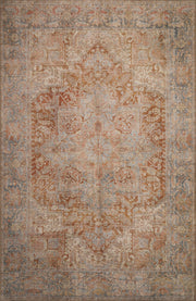London Serena Rust & Blue Washable Rug 5'6" x 7'6" by Homeportonline