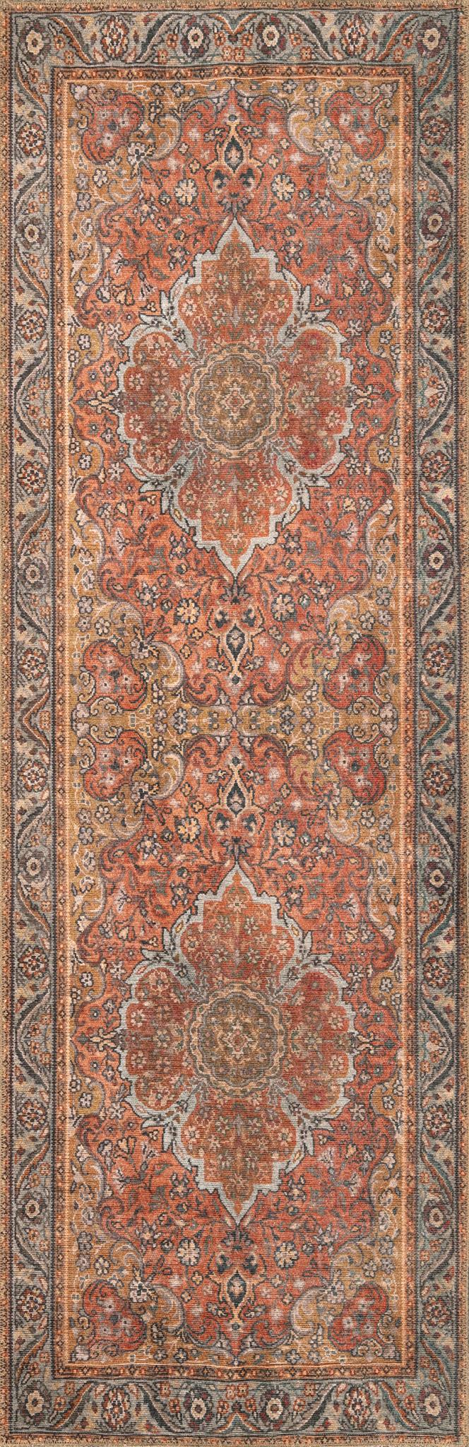 London Valencia Rust Washable Rug 3'9" x 5'6" by Homeportonline