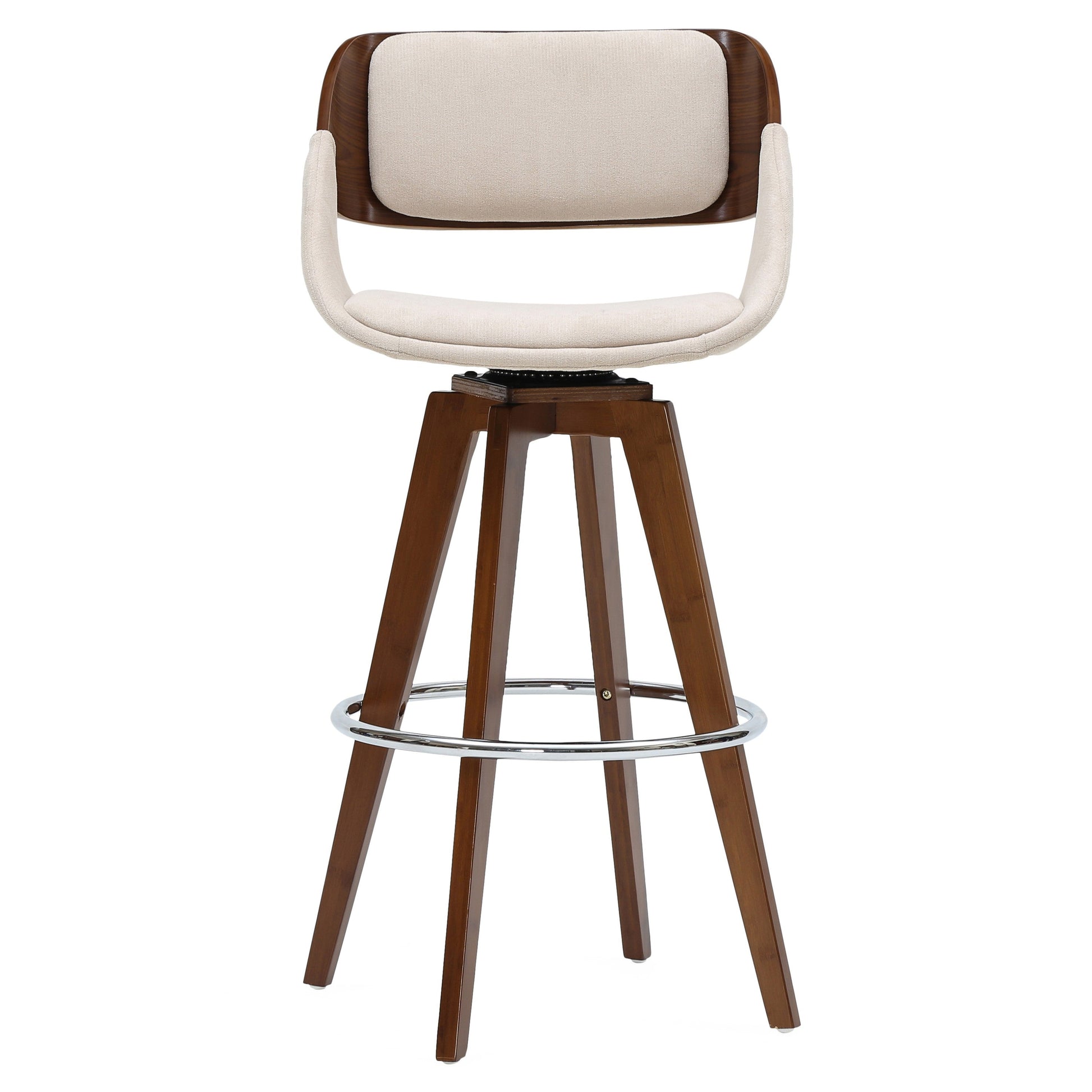 Cyprus KD Fabric Bar Stool Santorini Sand and Walnut by Homeportonline
