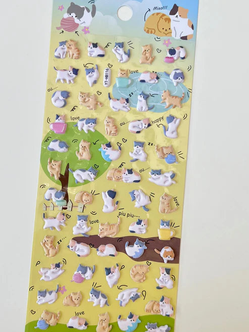 Stickers Puffy Cats by Homeportonline