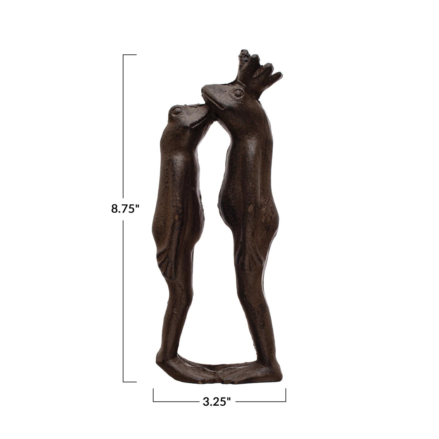 Decorative Sculpture Cast Iron Kissing Frog Prince Brown 8.75"h by Homeportonline