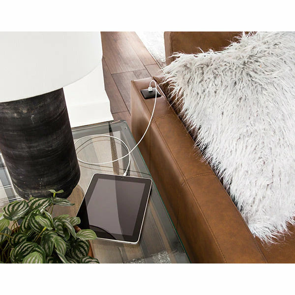 Trafton Sectional Chofa Configuration Rust Leather CH (LAF) + LS (RAF) by Homeportonline