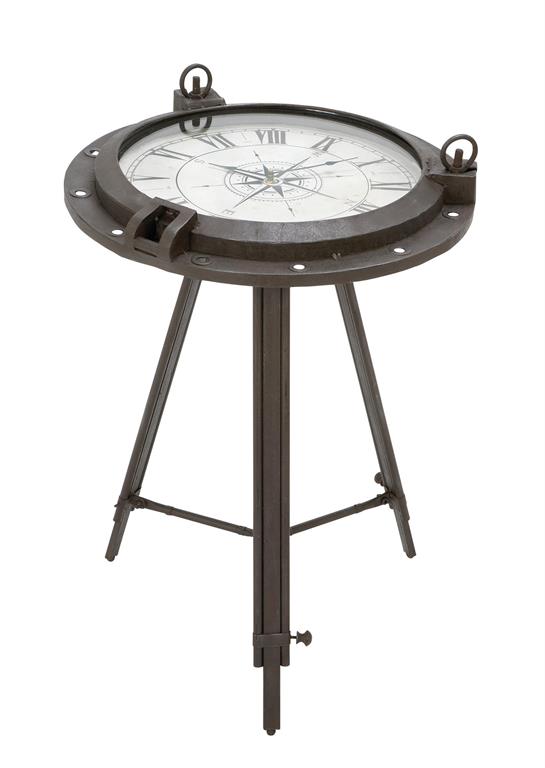 Table Clock Face Top Metal Base 19"d x 24" High by Homeportonline