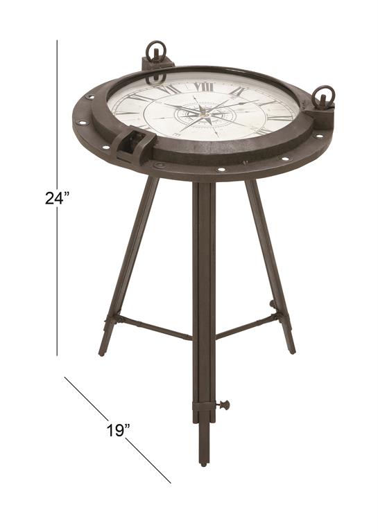 Table Clock Face Top Metal Base 19"d x 24" High by Homeportonline