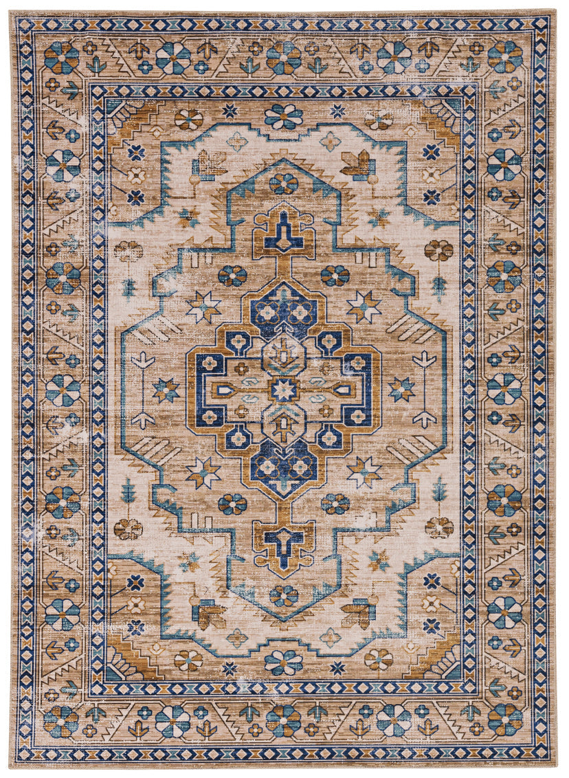 Rug Washable Julian Ivory and Gold 5ft x 7ft by Homeportonline