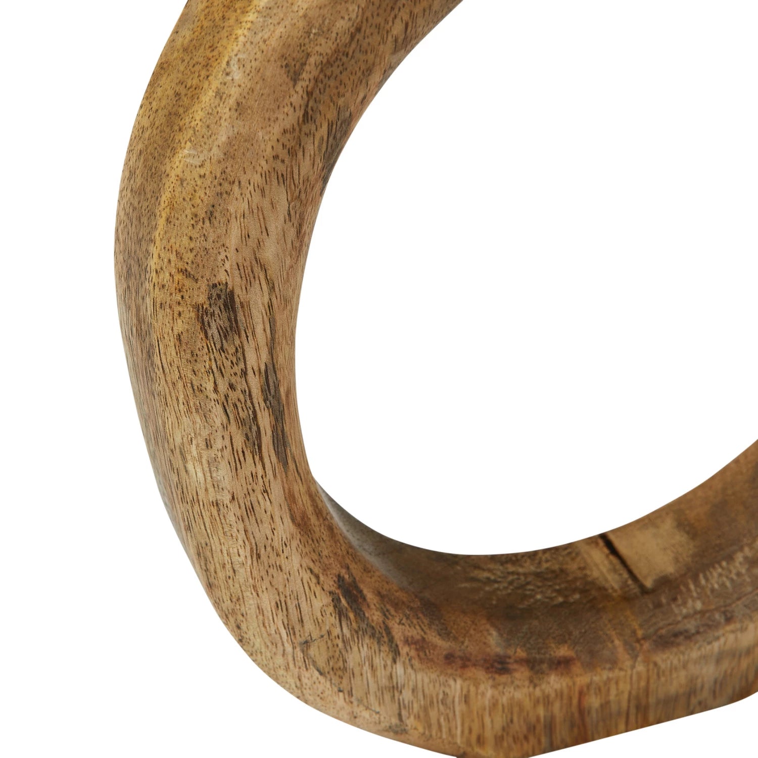 Decorative Sculpture Mango Wood Circle Natural 10.5"h by Homeportonline