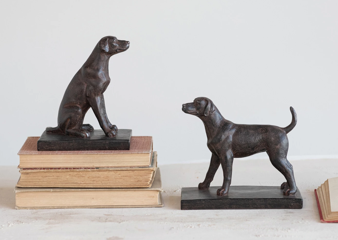 Bookends Resin Dogs 6.5"h (Sold as Pair) by Homeportonline