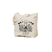 Mushroom Magic Botanical Witchy Moon Phase Tote Bag