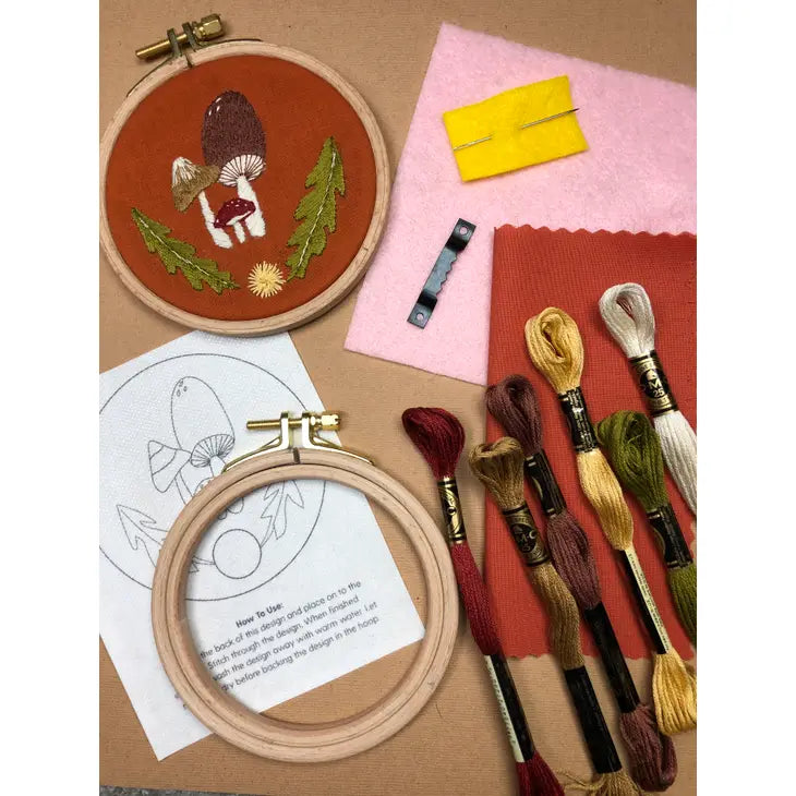 Mushroom Trio Embroidery Kit