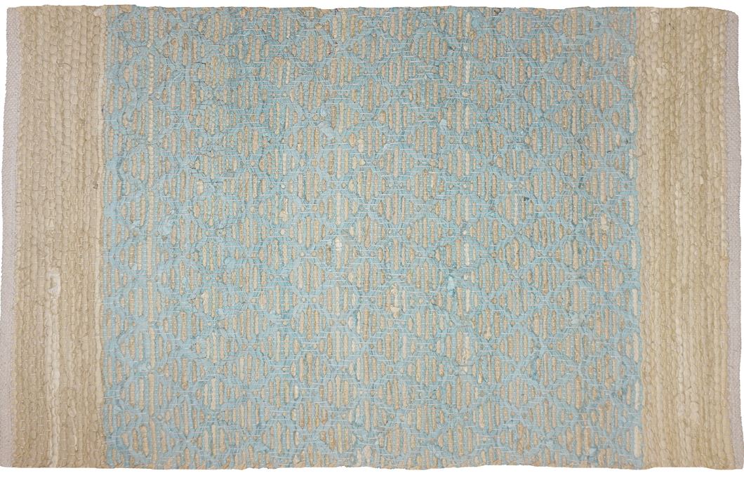 Lattice Rag Rug Cotton Blue 2' x 3' by Homeportonline