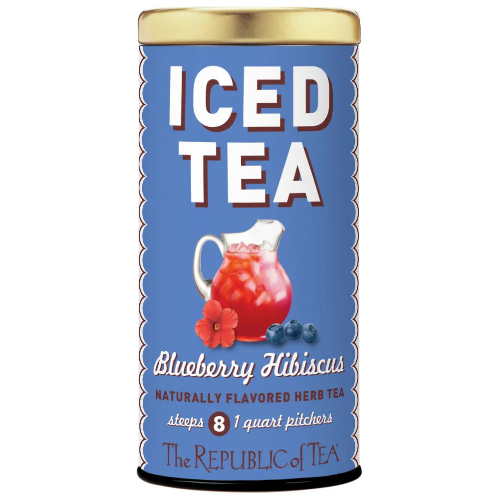 Iced Tea Tin - Blueberry Hibiscus 8 Lg Pouches by Homeportonline