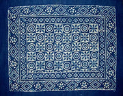 Pillow Sham Indigo Dabu Floral Checkered Reverses Floral Buti by Homeportonline
