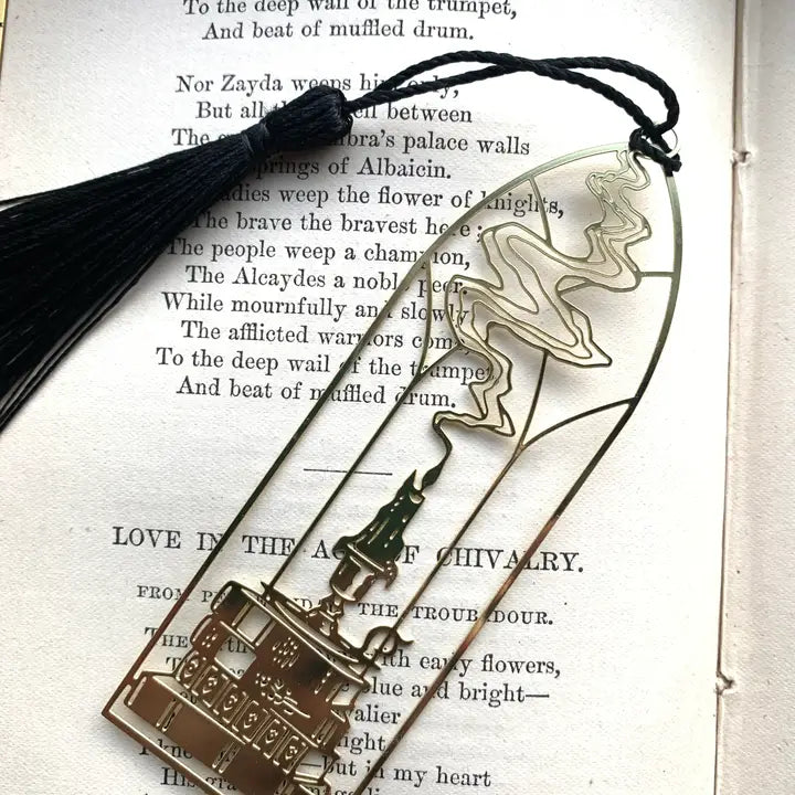 Cathedral Candlestick Metal Brass Bookmark