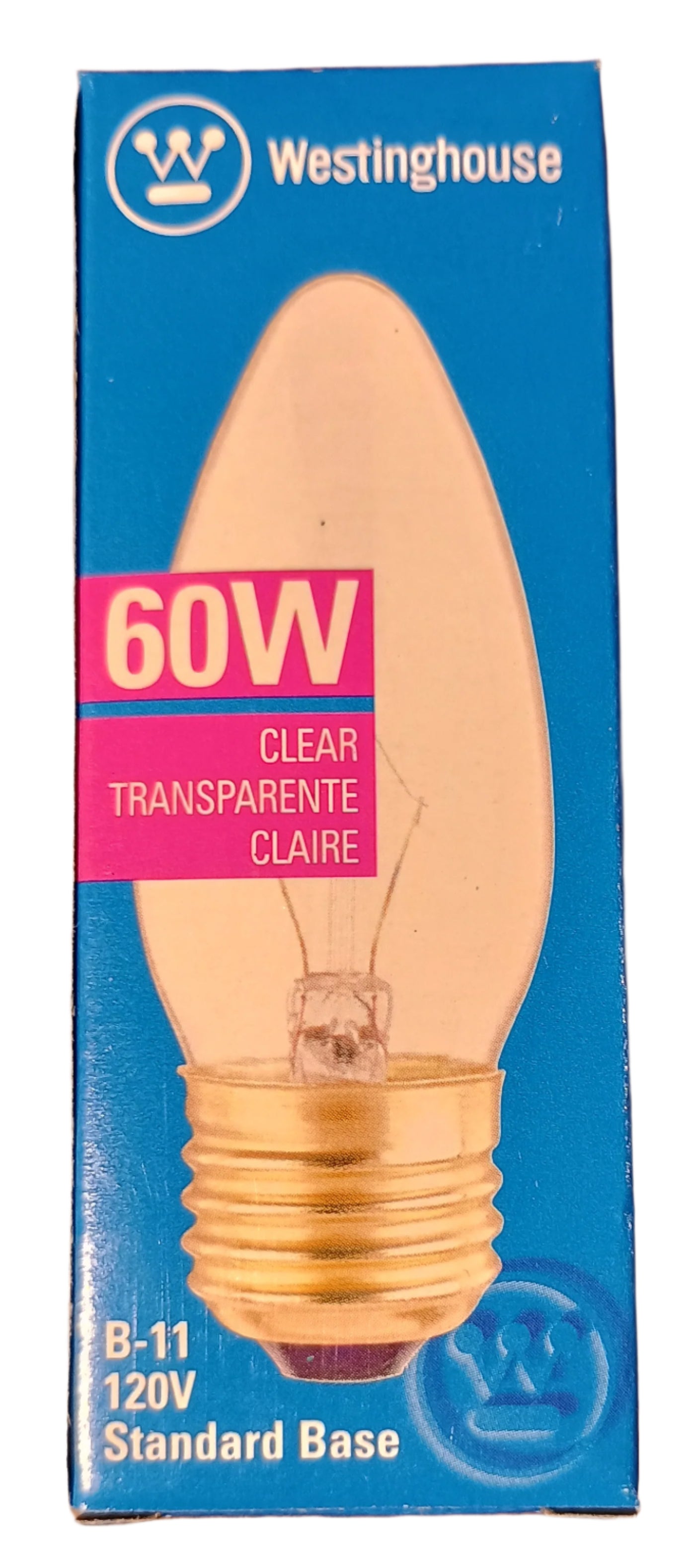 Light Bulb Incandescent 60W Candle Standard Base Clear B11 by Homeportonline