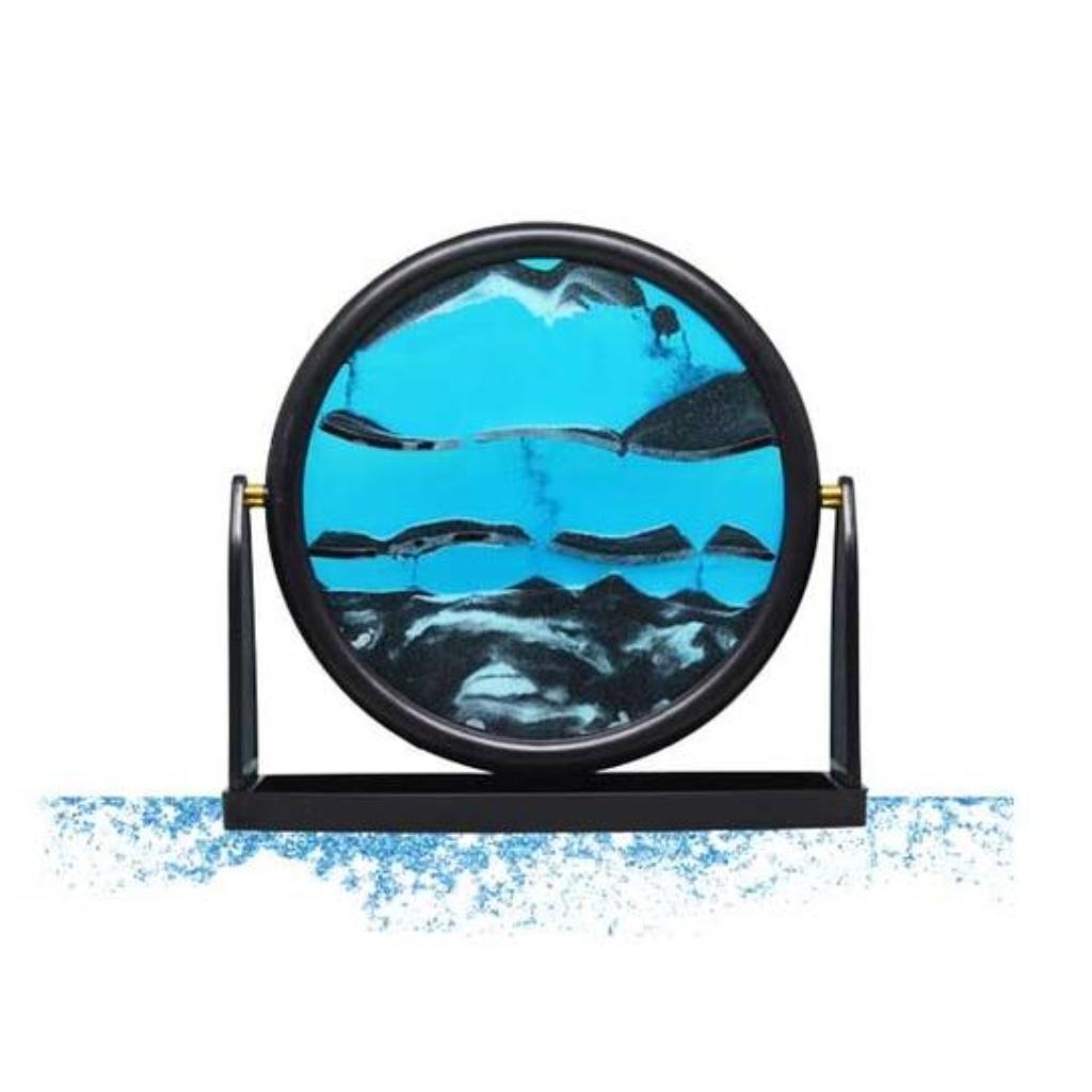 Zen Sands Art - Ocean Blue Round by Homeportonline