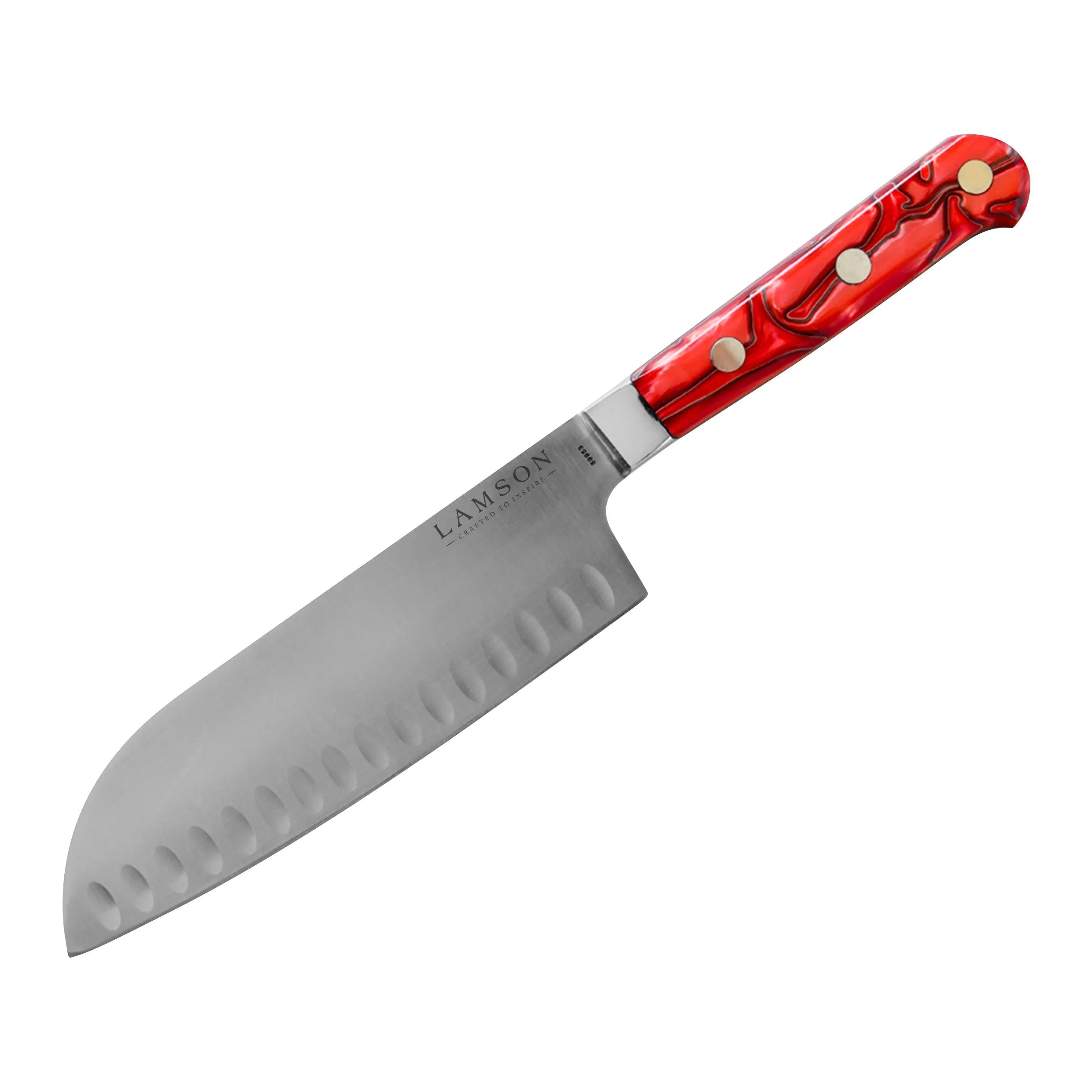 FIRE Forged - 7in Santoku Knife Kullenschliff Edge by Homeportonline