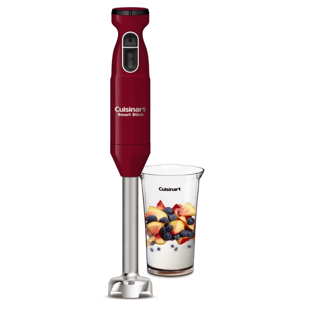 Electric Immersion Hand Blender Smart Stick Red-metallic300-watt 2speed by Homeportonline