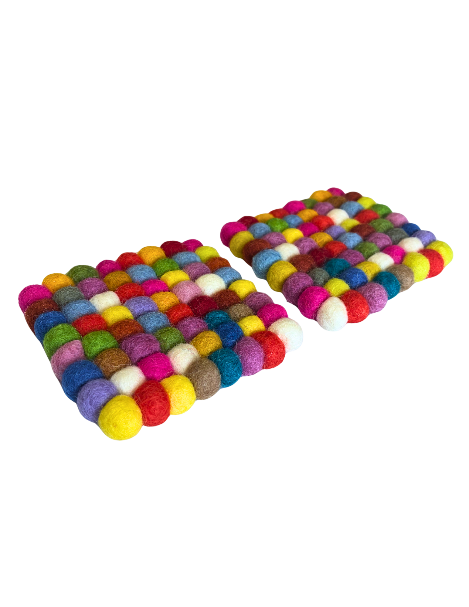 DC Felt Wool Ball Coaster- Square, Circle (set of 4) | 935 FC