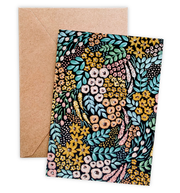 Black Floral Greeting Card
