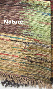 Checkers Rag Rug Cotton Nature 2' x 3' by Homeportonline