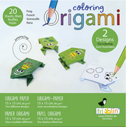 Kids Coloring Origami 15cm x 15cm Frogs by Homeportonline