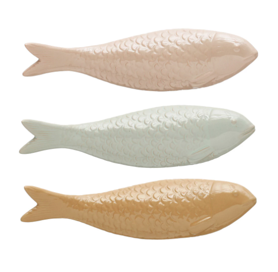 Decorative Fish Ceramic Available In Three Colors 7.5" Long by Homeportonline