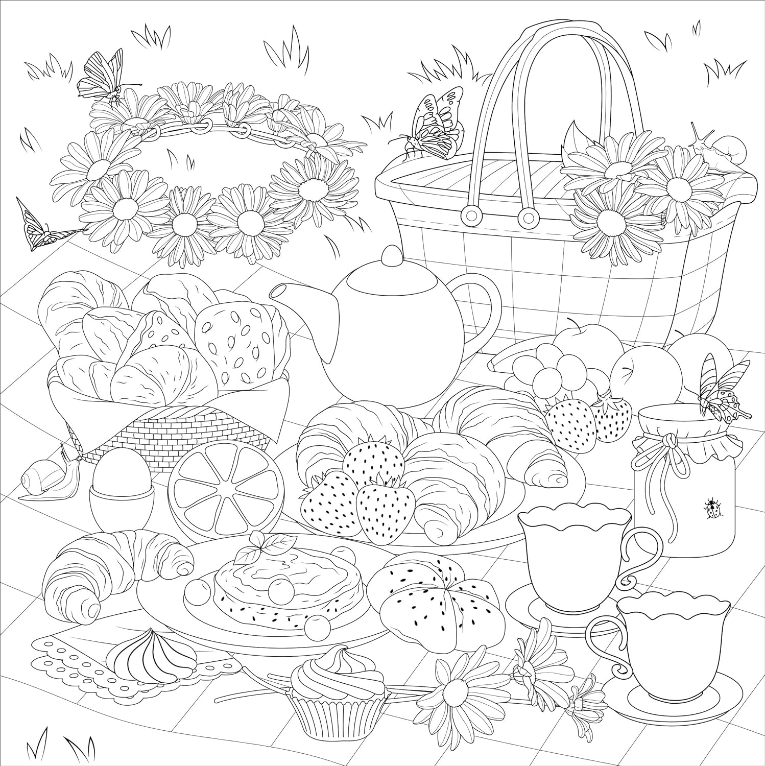 Artist's Adult Coloring Book Cottagecore by Homeportonline