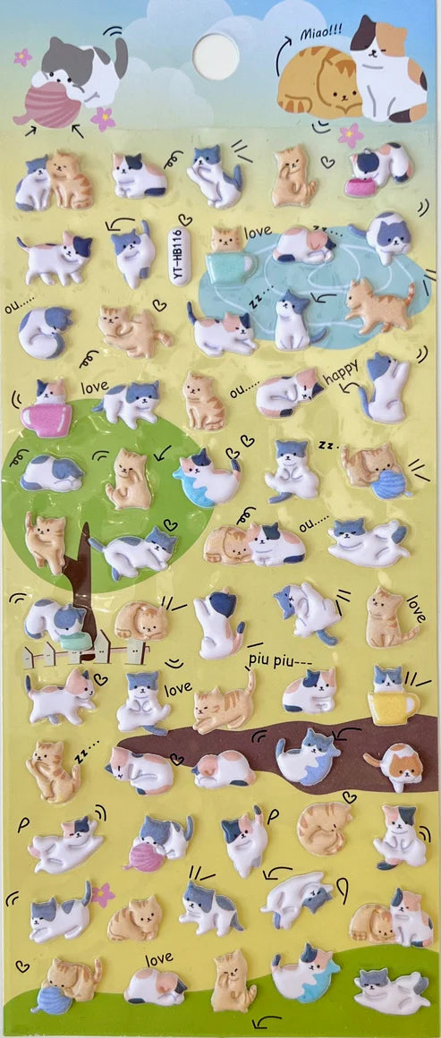 Stickers Puffy Cats by Homeportonline