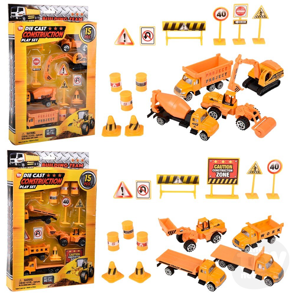 Diecast Play Set Construction 15 Piece by Homeportonline