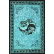 Tapestry Single Size Ying Yang Dragon Green by Homeportonline