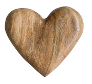 Decorative Mango Wood Heart 4.25" Long by Homeportonline