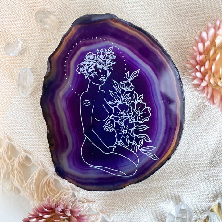 Zodiac Symbol Agate Slices Astrology Sign Horoscope