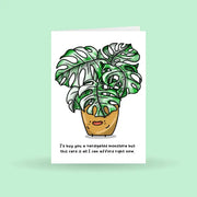 Variegated Monstera Plant Greeting Card by Wild Lark
